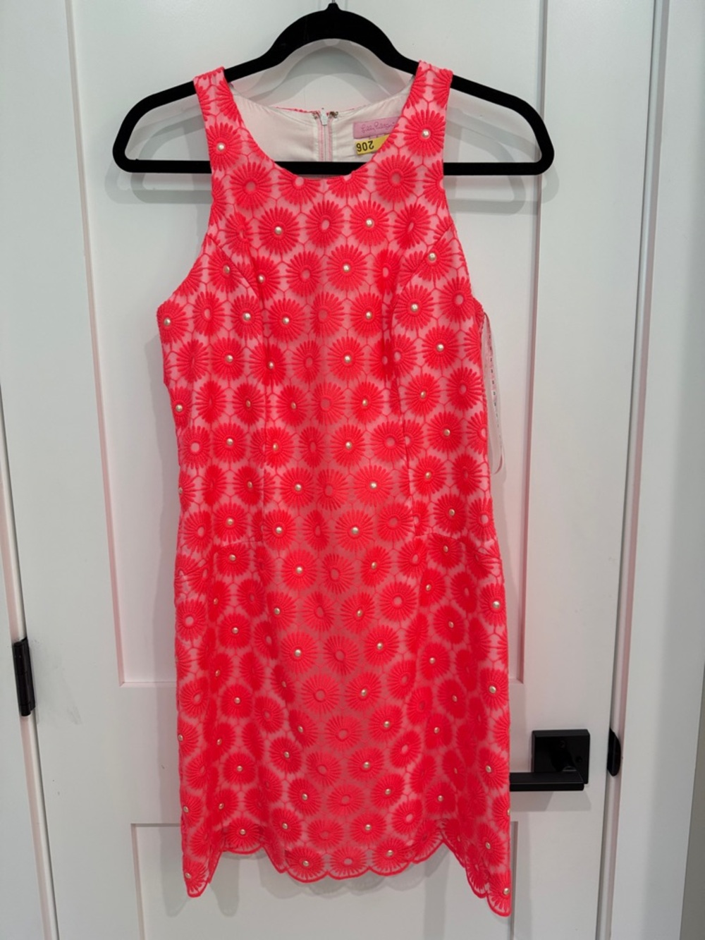 Lilly Pulitzer Neon Pink Sleeveless Eyelet Shift Dress